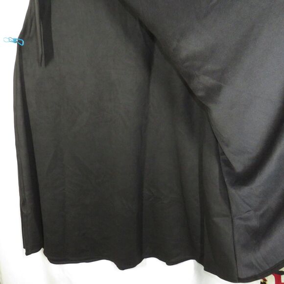 Halara Black Suede Look Faux Wrap Side Pocket Flowy Maxi Skirt Size Medium